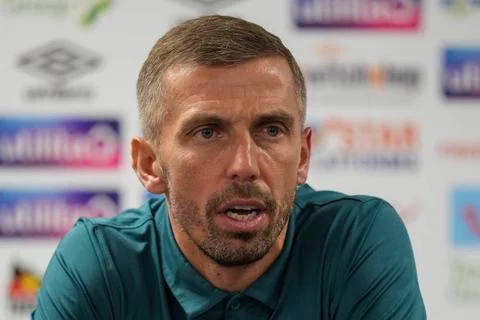  Gary O Neil (Manager) of Wolverhampton Wanderers post-match interview aft... Foto stock