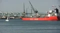 Gas and Oil Tanker Ship In Channel HD Footage
