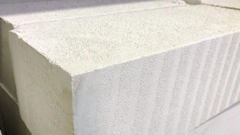 Gas blocks bricks in a stack Stock Footage 257694853