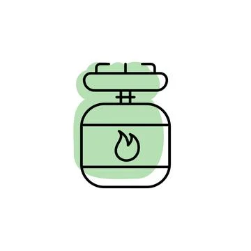 Gas bottle with color shadow vector icon in adventure set Stock Illustration