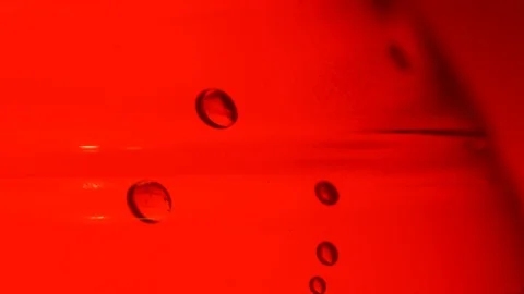 Gas bubbles in the water bottle .Close up. Stock Footage 99761351