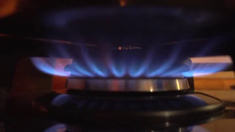 The gas burner in close-up Stock Footage 84720530