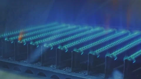 Gas burner close-up Stock Footage 142256834