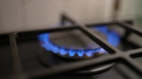 Gas Burner Closeup Video stock 148895028