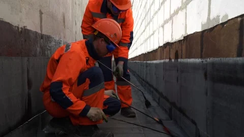 Gas burner construction work 스톡 동영상 245934444