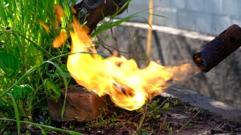 Gas burner during operation Stock Footage 192079070