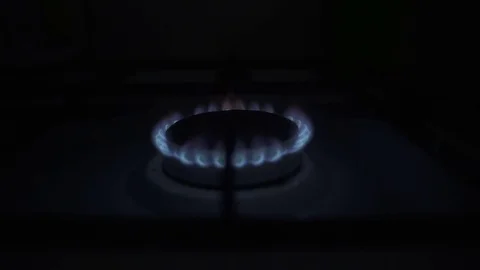 Gas burner flares up Stock Footage 77384819