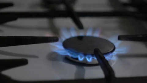 Gas Burner, flash and fire Stock Footage 123376122