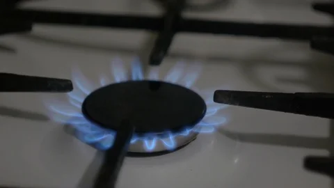 Gas Burner, flash and fire Stock Footage 123376126
