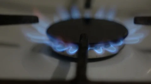 Gas Burner, flash and fire Stock Footage 123376242