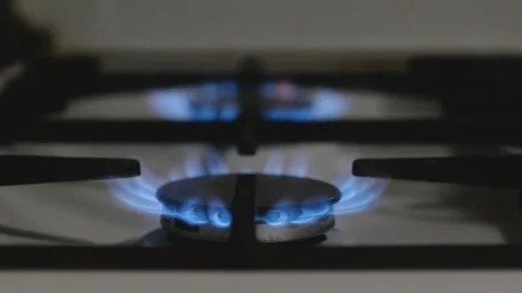 Gas Burner, flash and fire Stock Footage 123376389