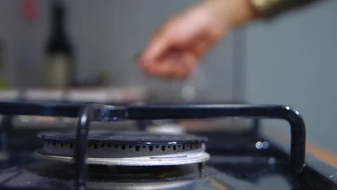 The gas burner Stock Footage 93320898