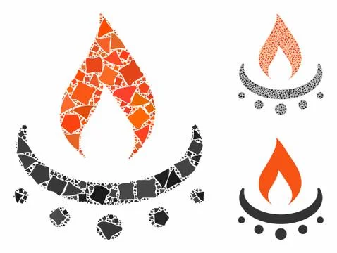 Gas burner jet flame Composition Icon of Humpy Elements Stock Illustration