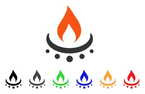 Gas Burner Jet Flame Vector Icon Illustrazione stock