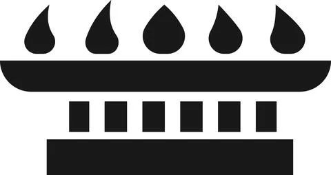 Gas burner of the kitchen stove. Vector image. 스톡 일러스트