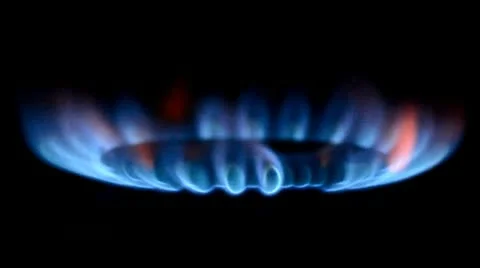 Gas burners in the kitchen oven Stock Footage 10803625