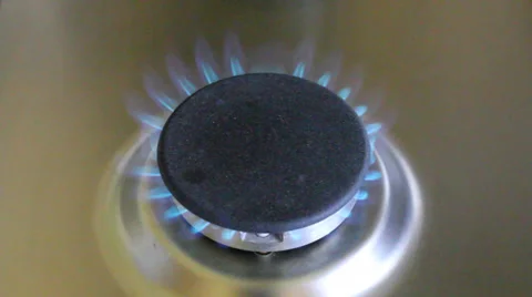 Gas burning on a cooker Video stock 38200433