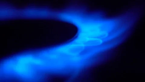 Gas burning from a kitchen gas stove in slow motion Stock Footage
