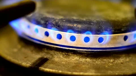 Gas burning on a stove Stock Footage 9798118