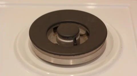 Gas burning on stove Stock Footage 43970675