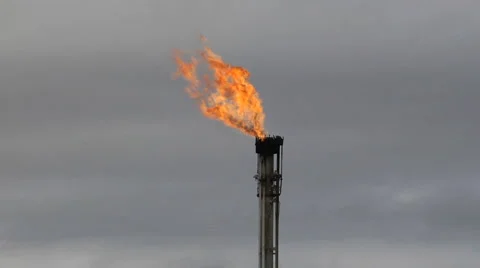 Gas burnoff stack 002 Video stock 910956