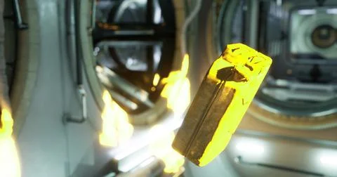Gas canister floating in zero gravity on the space station Stock Illustration