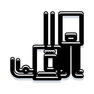 Gas central heating system icon illustration Stock Illustration