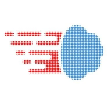 Gas Cloud Halftone Dotted Icon with Fast Rush Effect Illustrazione stock