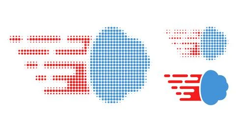 Gas Cloud Halftone Dotted Icon Иллюстрация