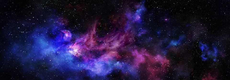 Gas cloud of a nebula in deep outer space Illustrazione stock