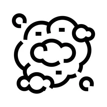 Gas cloud smoke explosion burst icon line art Stock Illustration