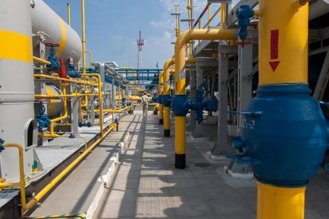 Gas compressor station Stock Photos