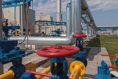 Gas compressor station Stock Photos