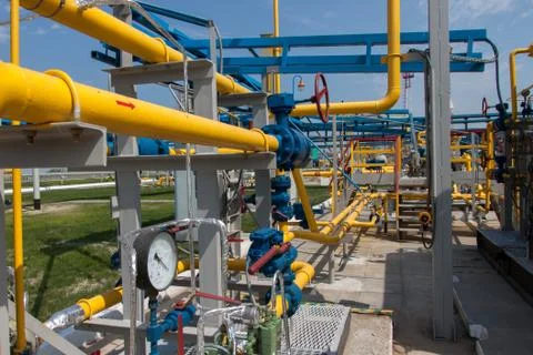 Gas compressor station Stock Photos