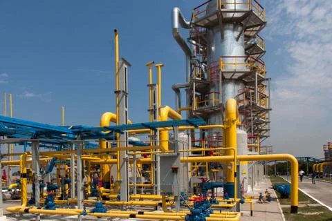 Gas compressor station Stock Photos