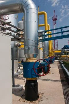 Gas compressor station Stock Photos