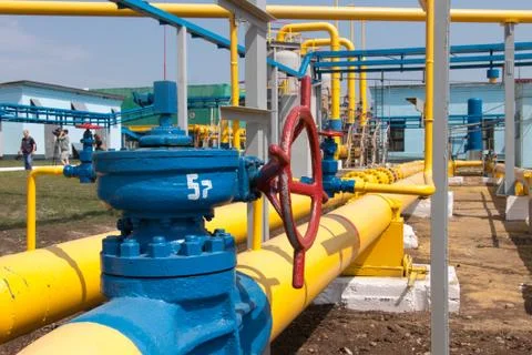 Gas compressor station Stock Photos