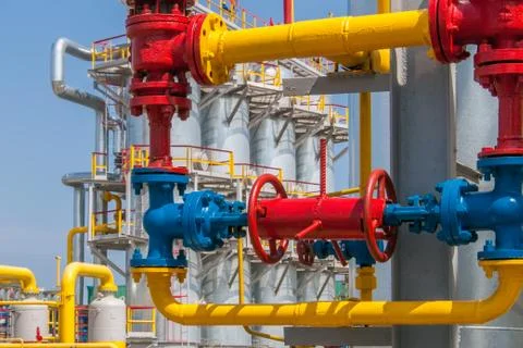 Gas compressor station Stock Photos