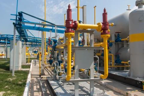 Gas compressor station Stock Photos