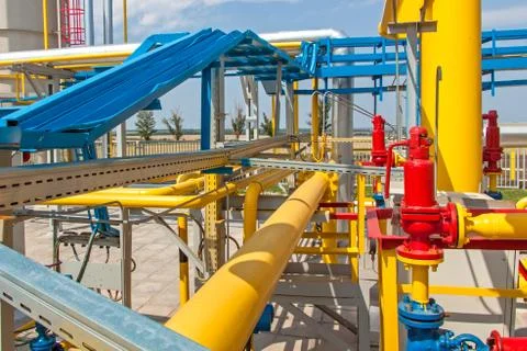 Gas compressor station Stock Photos