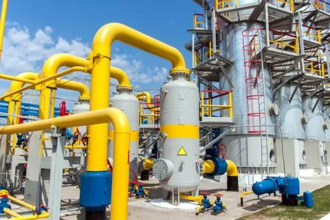 Gas compressor station Stock Photos