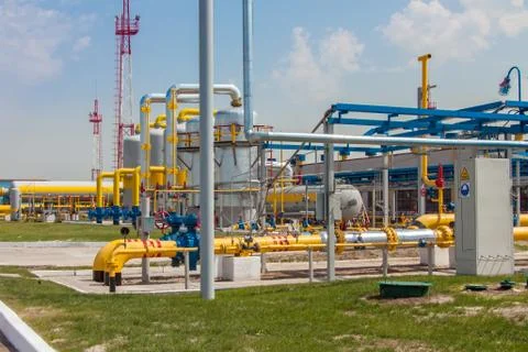 Gas compressor station Stock Photos