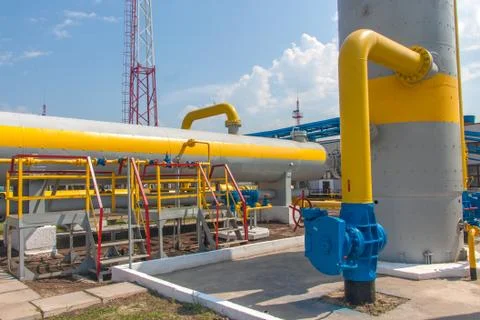 Gas compressor station Stock Photos