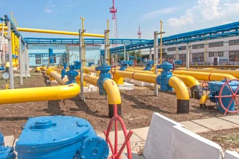 Gas compressor station Stock Photos