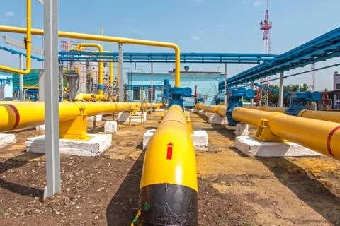 Gas compressor station Stock Photos