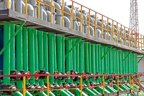 Gas compressor station Stock Photos