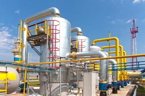 Gas compressor station Stock Photos