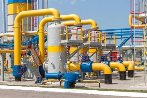 Gas compressor station Stock Photos