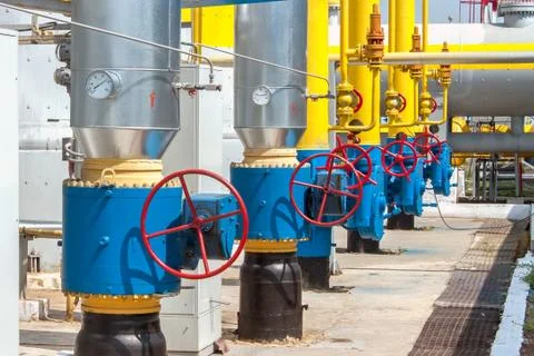 Gas compressor station Stock Photos