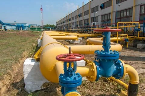 Gas compressor station Stock Photos